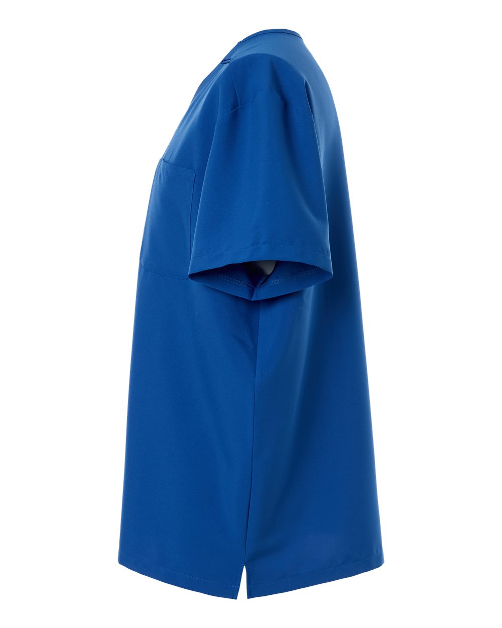 Left View of Royal Blue Men's V-Neck Pocket Scrub Top - HMB000 plain