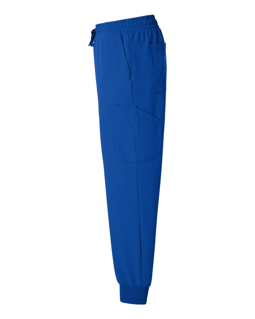 Left View of Royal Blue Osmo 8-Pocket Scrub Joggers - M20002