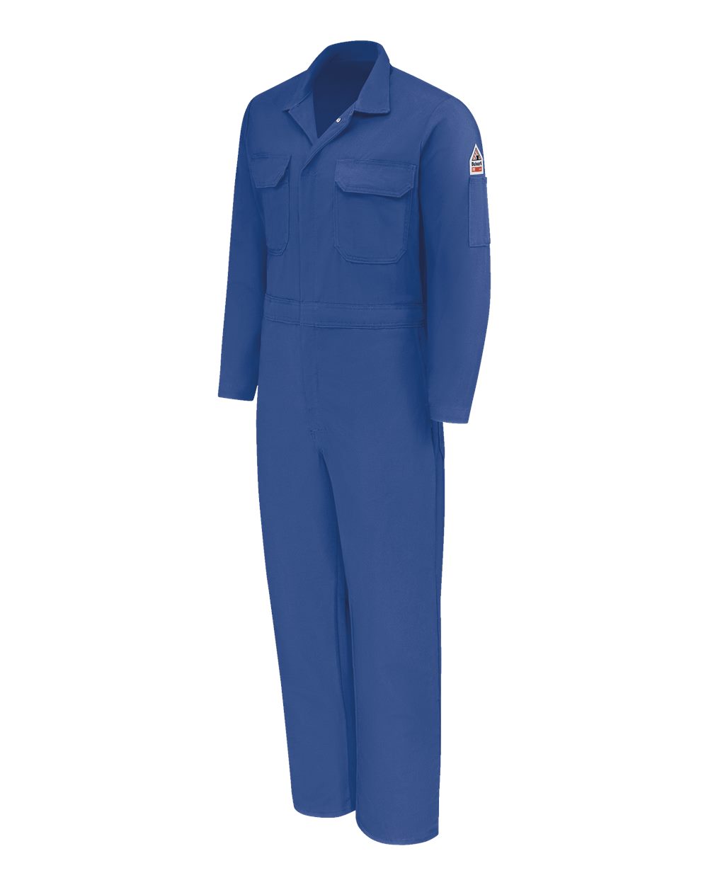 Left View of Royal Blue Premium Coverall - EXCEL FR® ComforTouch® - 7 oz. - CLB2