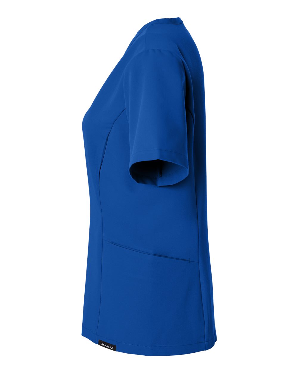 Left View of Royal Blue Women&#39;s Calix Fit &amp; Flare Scrub V-Neck Top - W10003