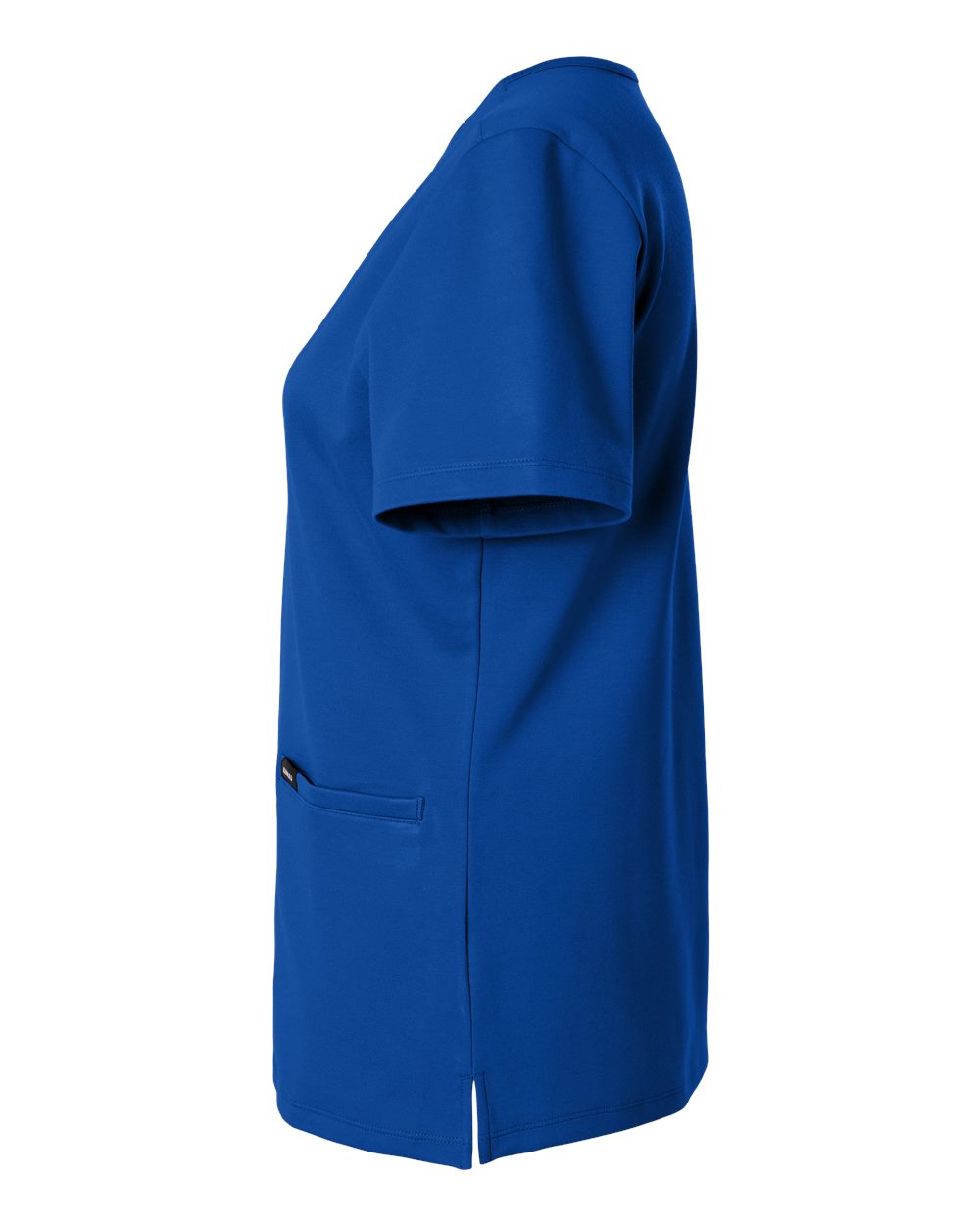 Left View of Royal Blue Women&#39;s Cesi Ultrasoft Scrub V-Neck Top - W30003