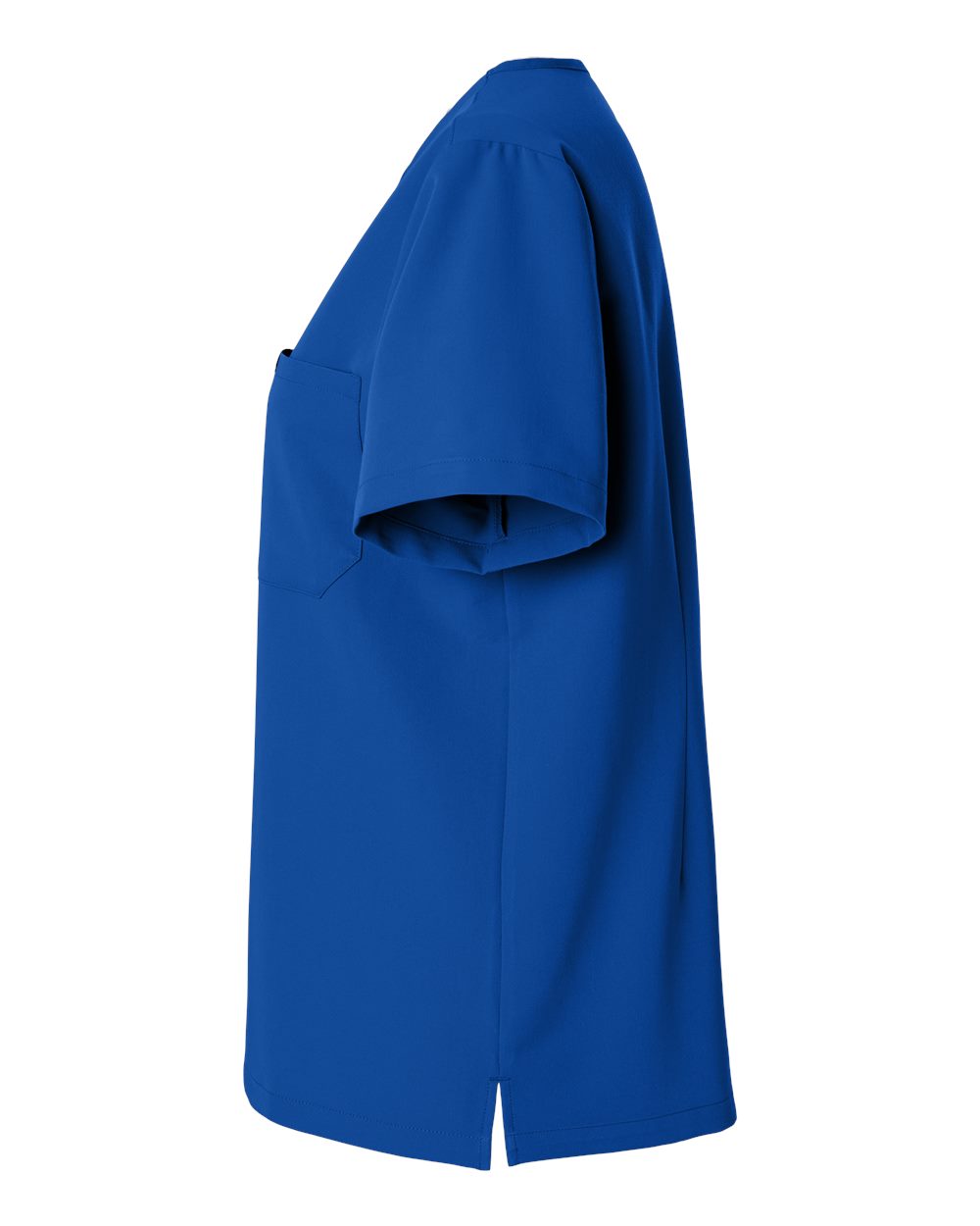 Left View of Royal Blue Women&#39;s Rhena Essential 1-Pocket Scrub V-Neck Top - W10001