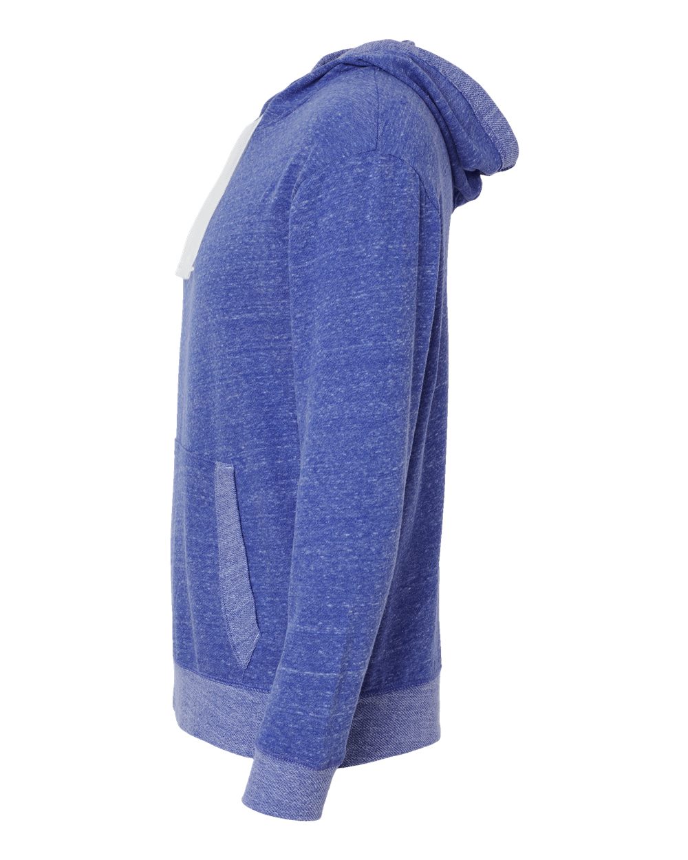 Left View of Royal Melange Harborside Mélange French Terry Hooded Pullover - 6779