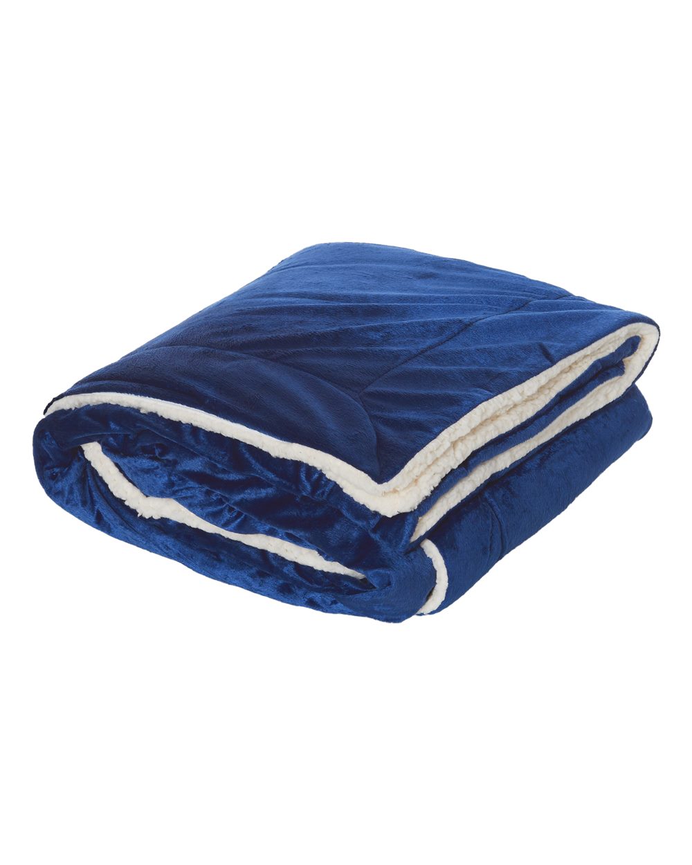 Left View of Royal Oversized Mink Sherpa Blanket - 8726