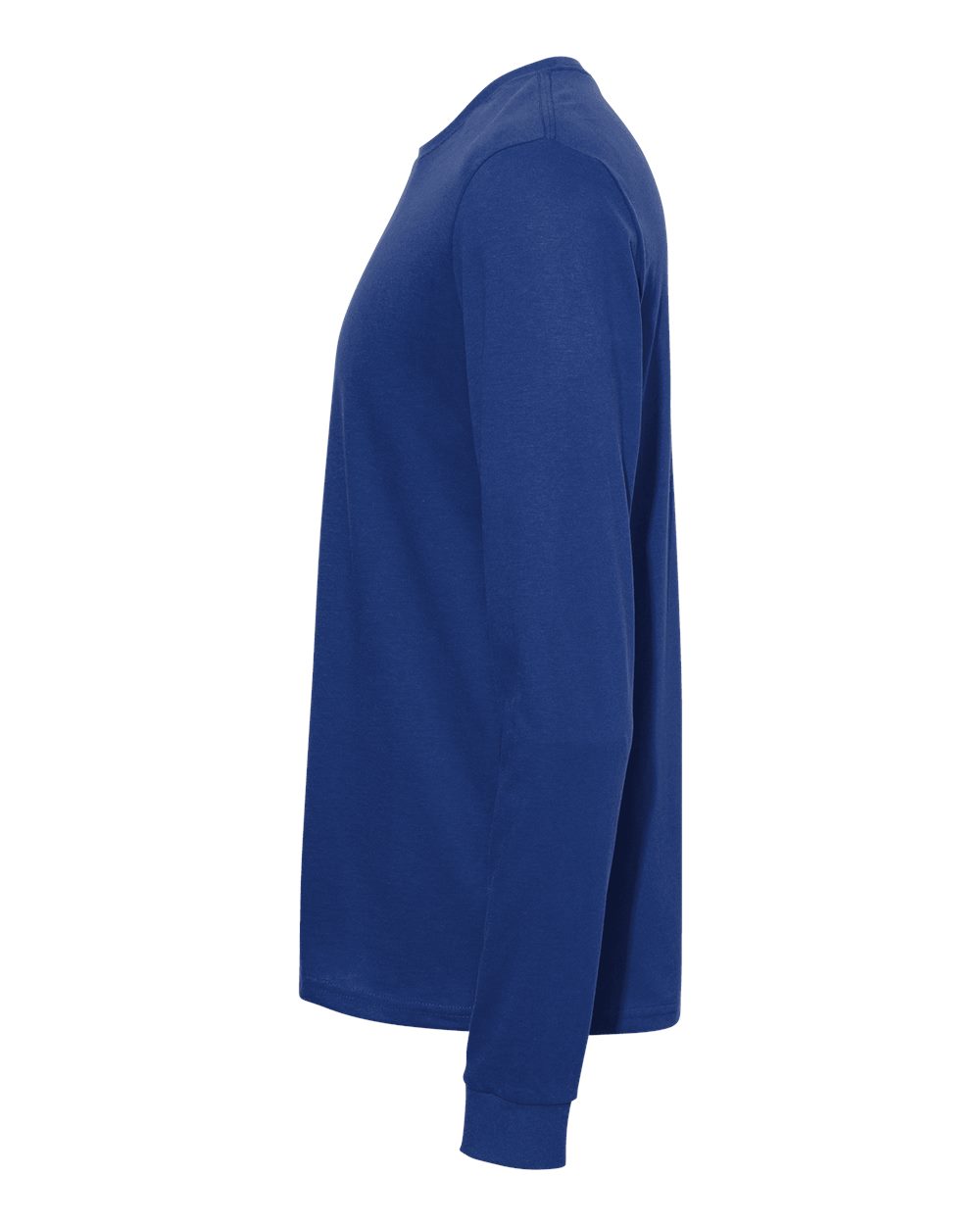 Left View of Royal Sueded Long Sleeve T-Shirt - 6411