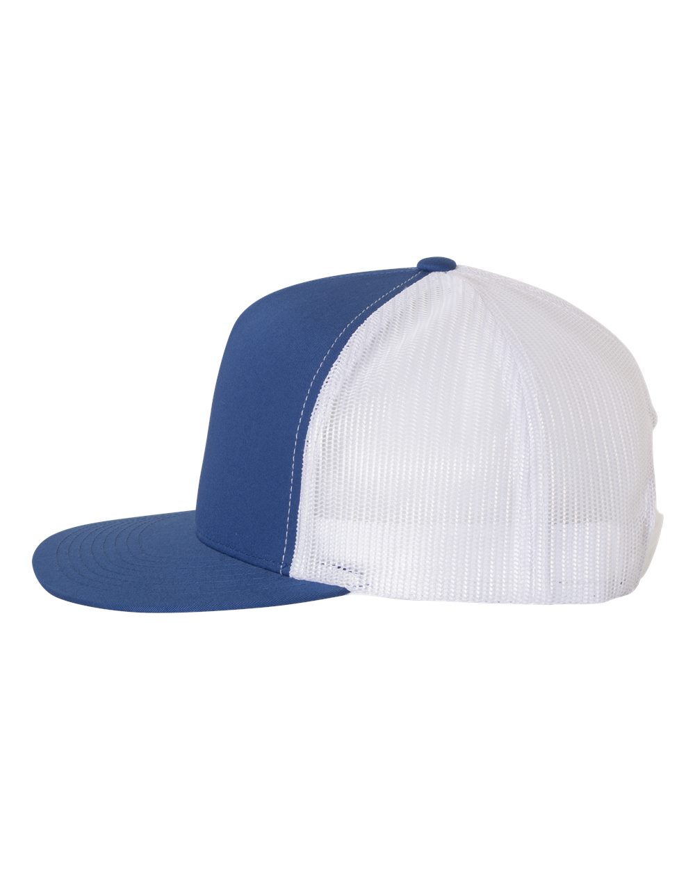 Left View of Royal/ White Five-Panel Classic Trucker Cap - 6006