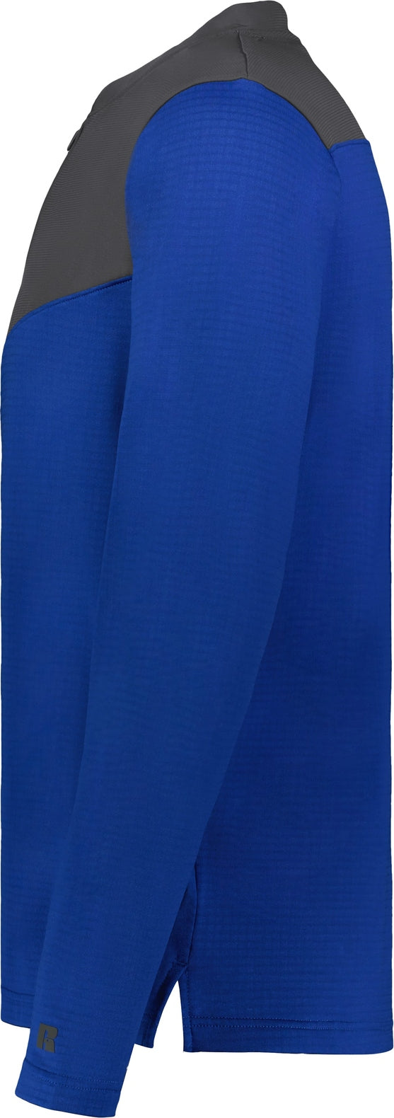 Left View of ROYAL/STEALTH SIDELINE GRID 1/4 ZIP PULLOVER