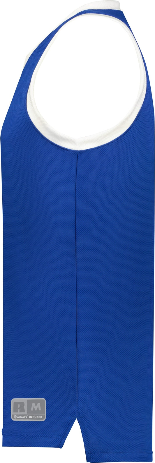 Left View of ROYAL/WHITE YTH COOLCORE ELITE JERSEY