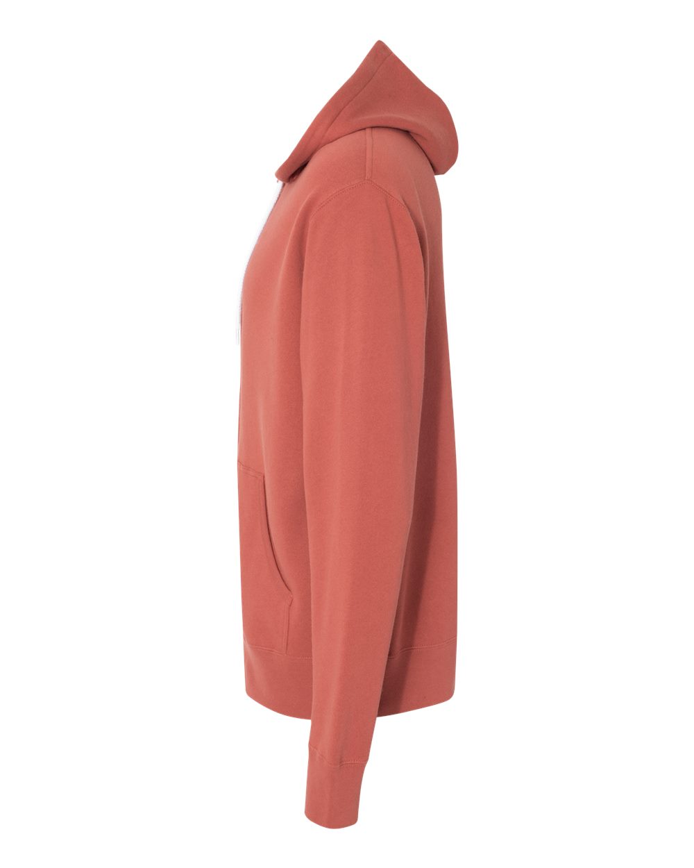 Left View of Rust Lightweight Full-Zip Hooded Sweatshirt - AFX90UNZ