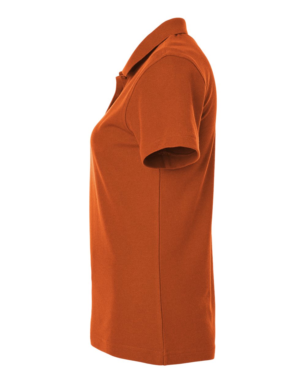 Left View of Rust Women&#39;s Pique Polo - 62800L