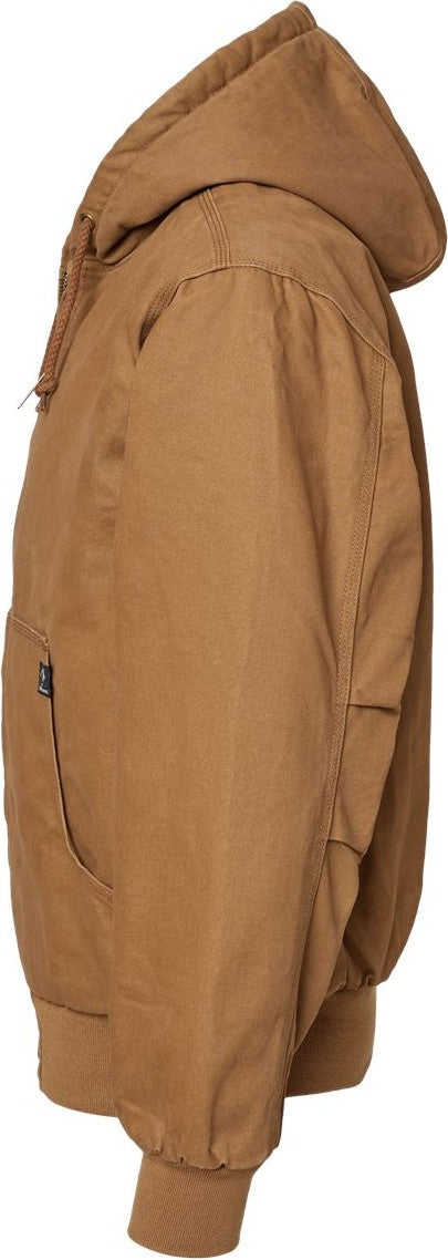 Left View of Saddle Cheyenne Boulder Cloth™ Hooded Jacket with Tricot Quilt Lining Tall Sizes - 5020T