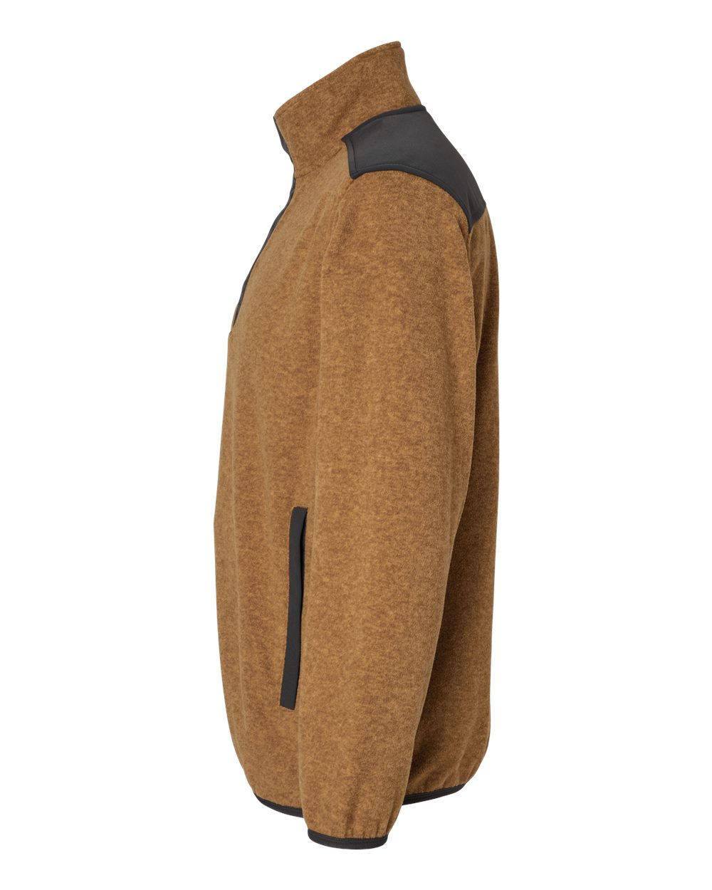 Left View of Saddle Ranger Melange Fleece Pullover - 7353