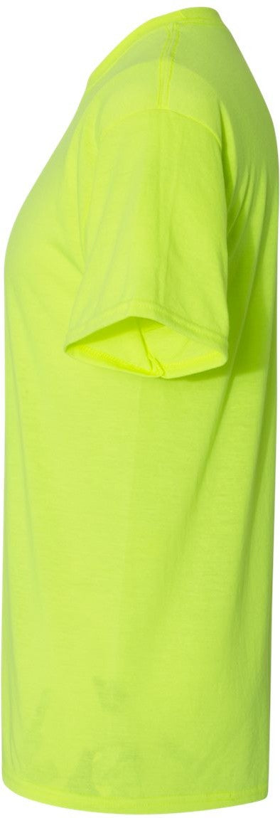 Left View of Safety Green Dri-Power® Performance T-Shirt - 21MR