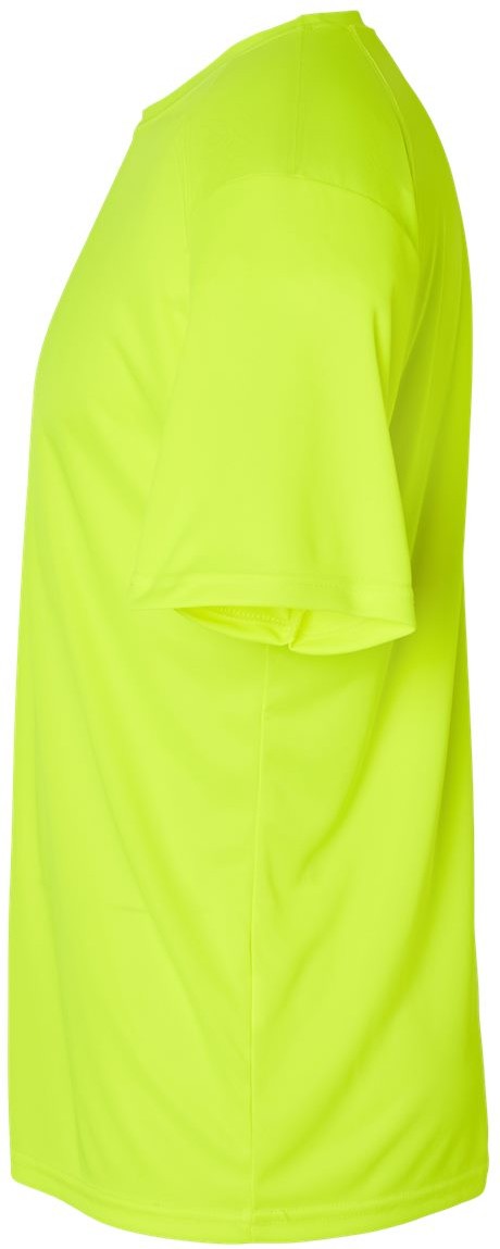 Left View of Safety Green Islander Performance T-Shirt - 200