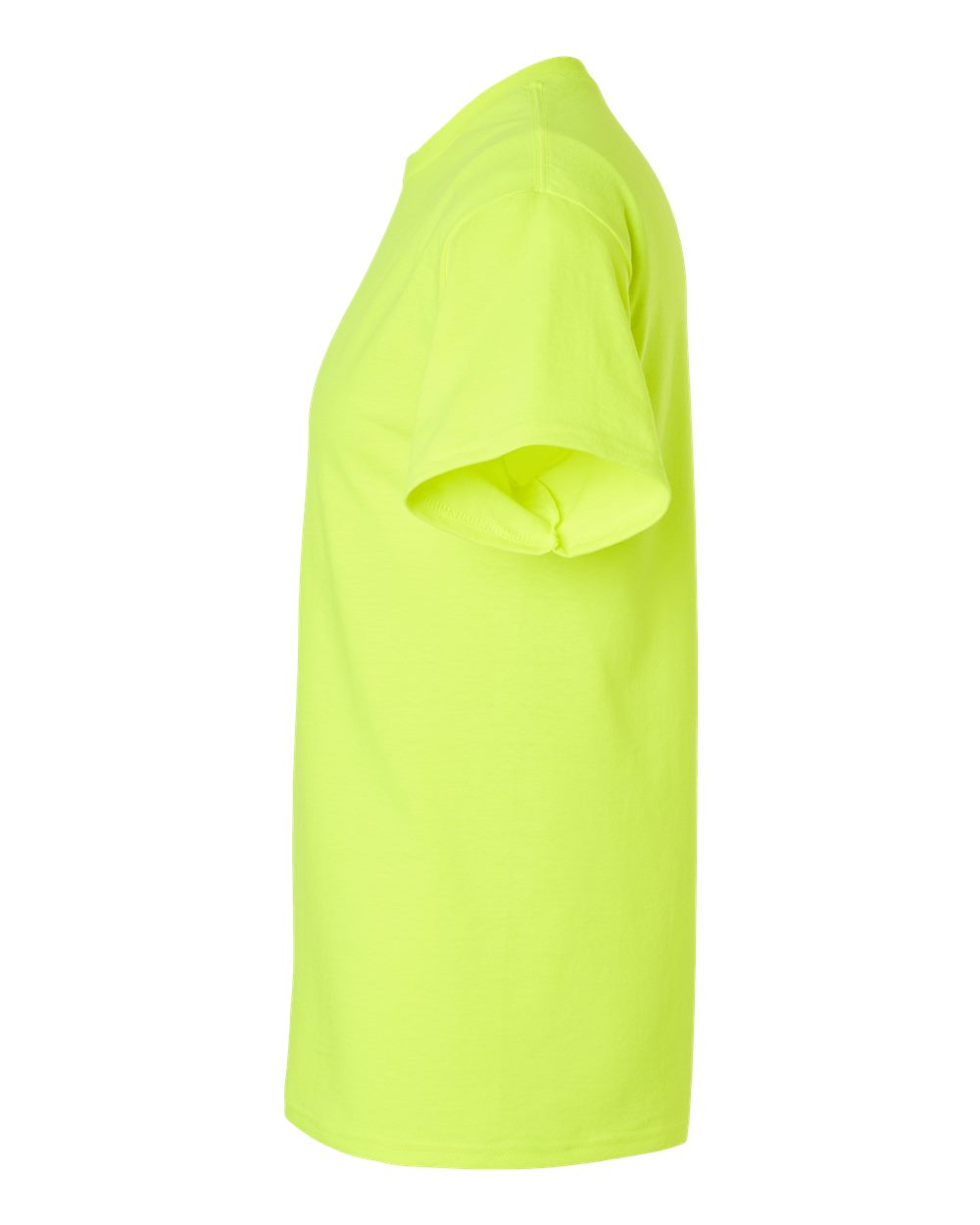 Left View of Safety Green Ultra Cotton® Tall T-Shirt - 2000T