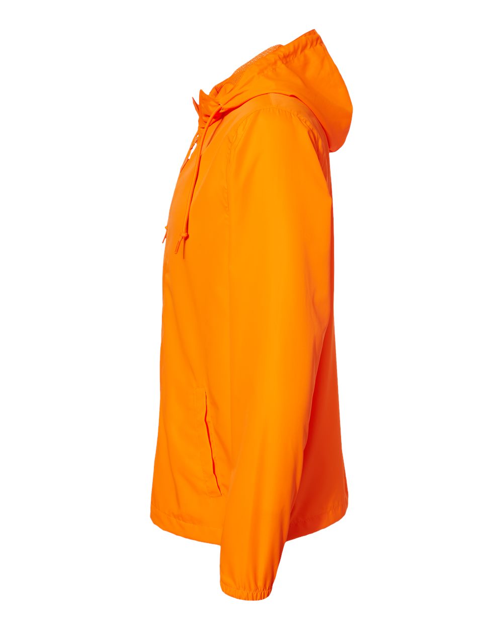 Left View of Safety Orange Lightweight Windbreaker Full-Zip Jacket - EXP54LWZ
