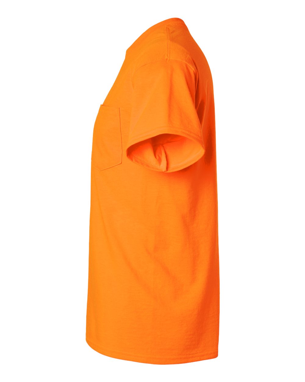 Left View of Safety Orange Ultra Cotton® Pocket T-Shirt - 2300