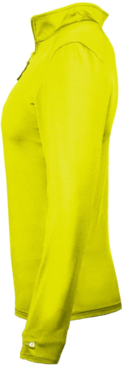 Left View of SAFETY YELLOW 1/4 ZIP LADIES' LIGHTWEIGHT PU