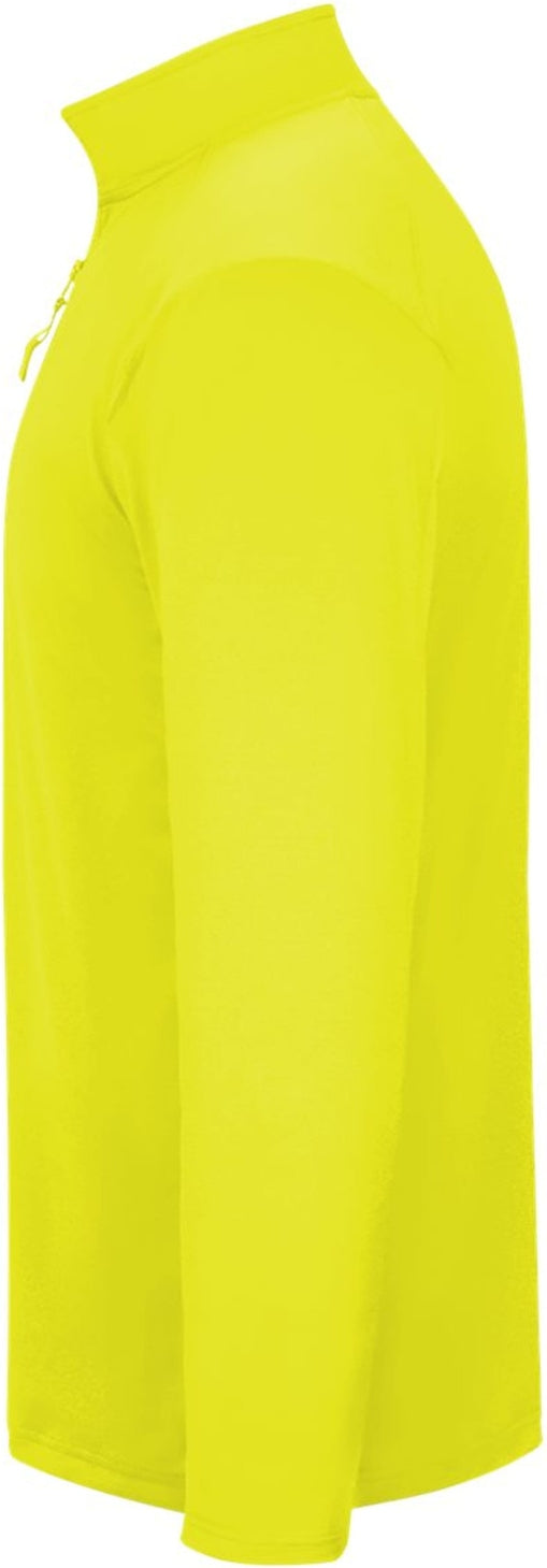 Left View of SAFETY YELLOW 1/4 ZIP LIGHTWEIGHT PULLOVER