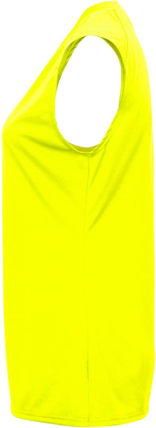 Left View of SAFETY YELLOW GIRLS B-CORE SLEEVELESS TANK