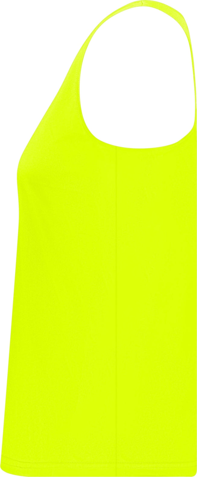 Left View of SAFETY YELLOW LADIES' RACERBACK TANK