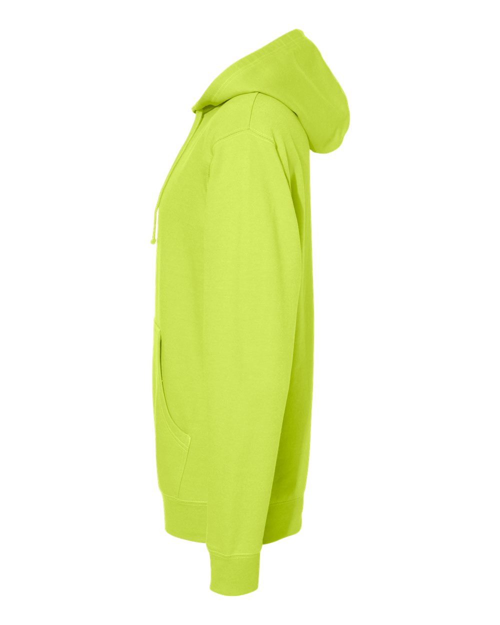Left View of Safety Yellow Midweight Hooded Sweatshirt - SS4500