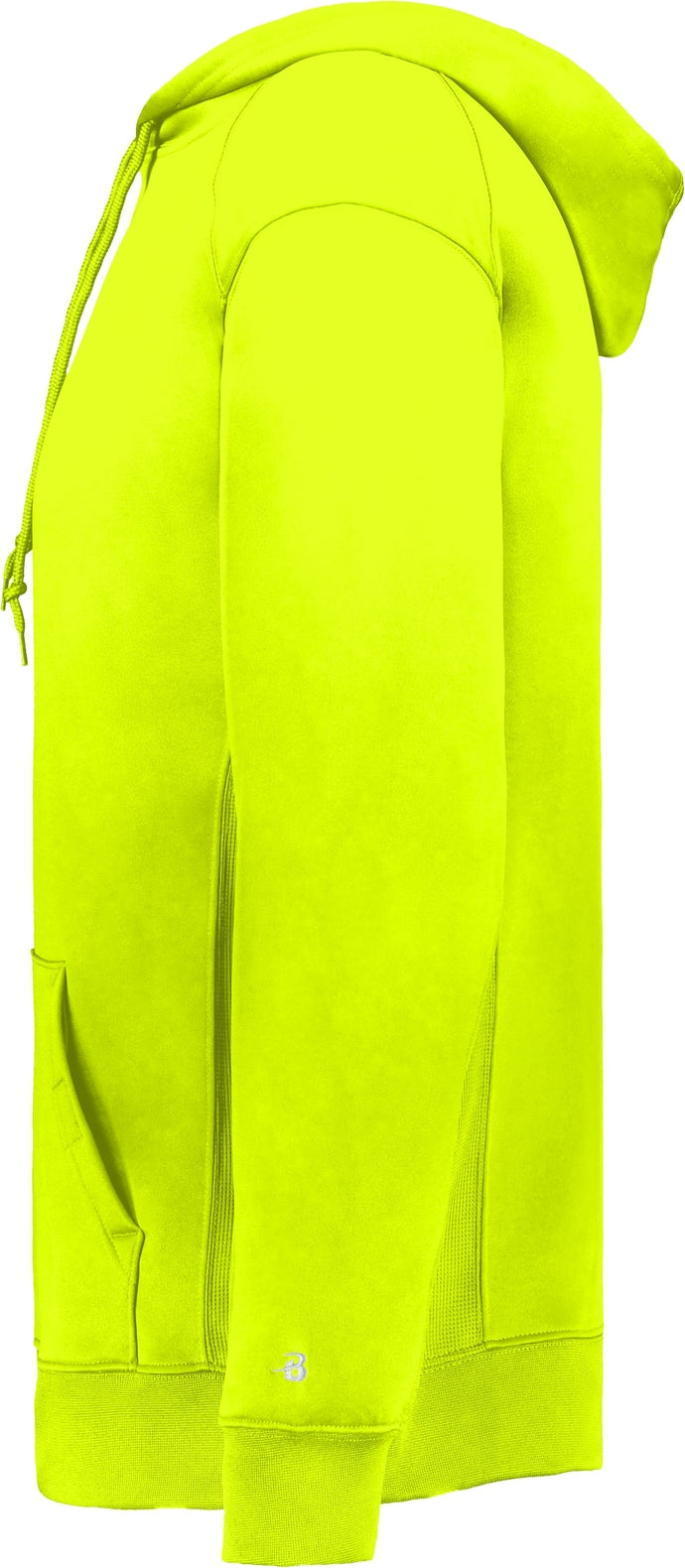 Left View of SAFETY YELLOW PERFORMANCE FLEECE HOODIE