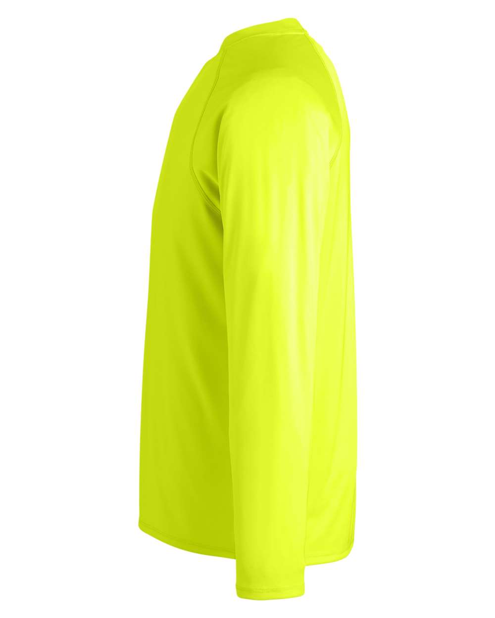 Left View of Safety Yellow Unisex Ultra UVP™ Marina Raglan Long Sleeve T-Shirt - CE110
