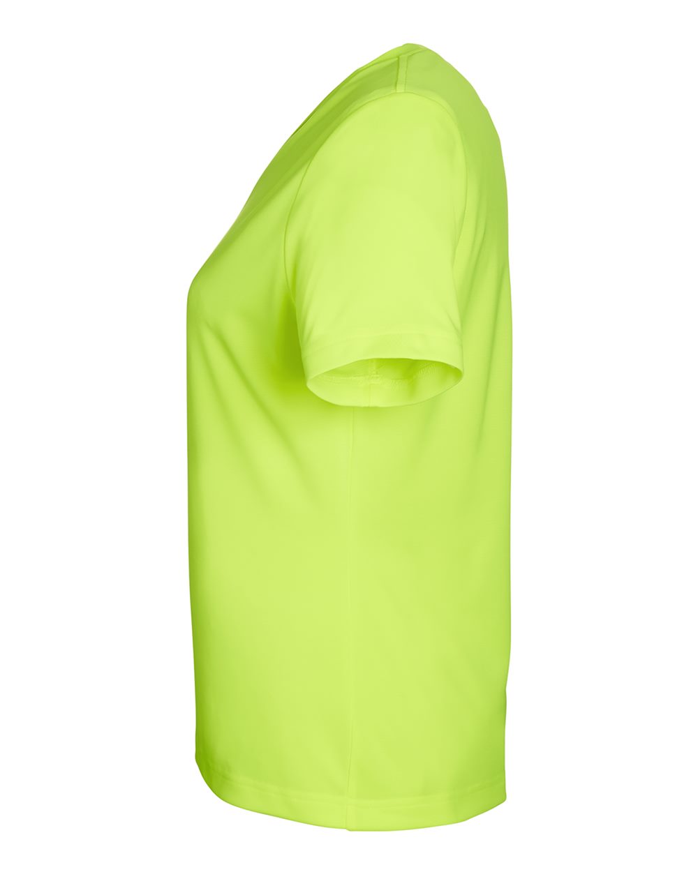 Rear View of Safety Yellow Women's Zone Performance Mesh T-Shirt - TT15W