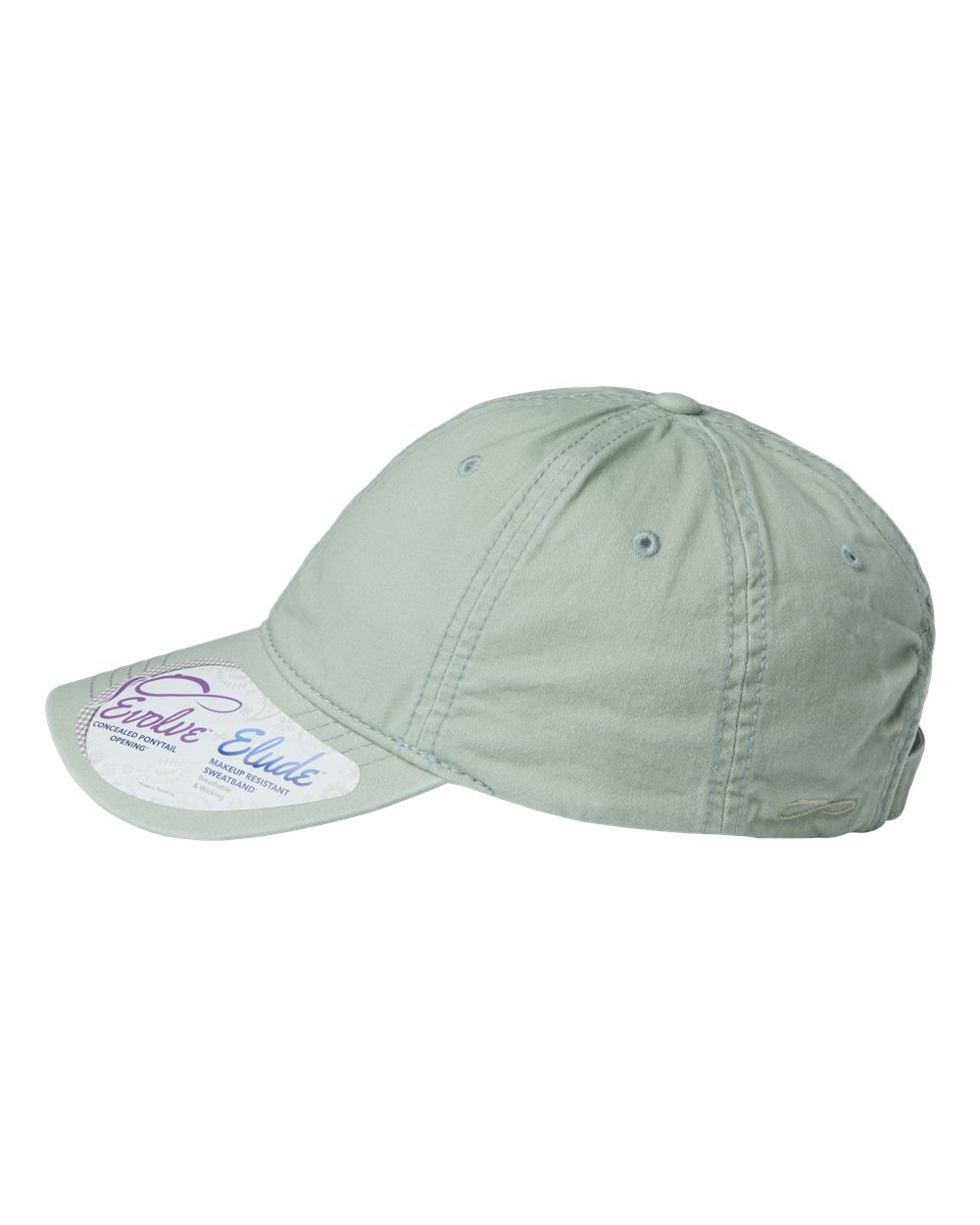 Left View of Sage/ Polka Dots Women&#39;s Pigment-Dyed with Fashion Undervisor Cap - CASSIE