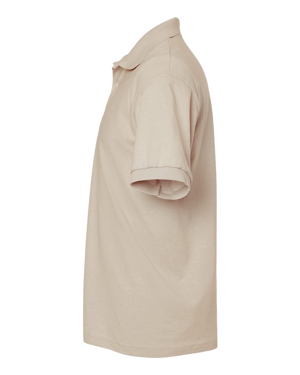 Left View of Sand DryBlend® Jersey Polo - 8800