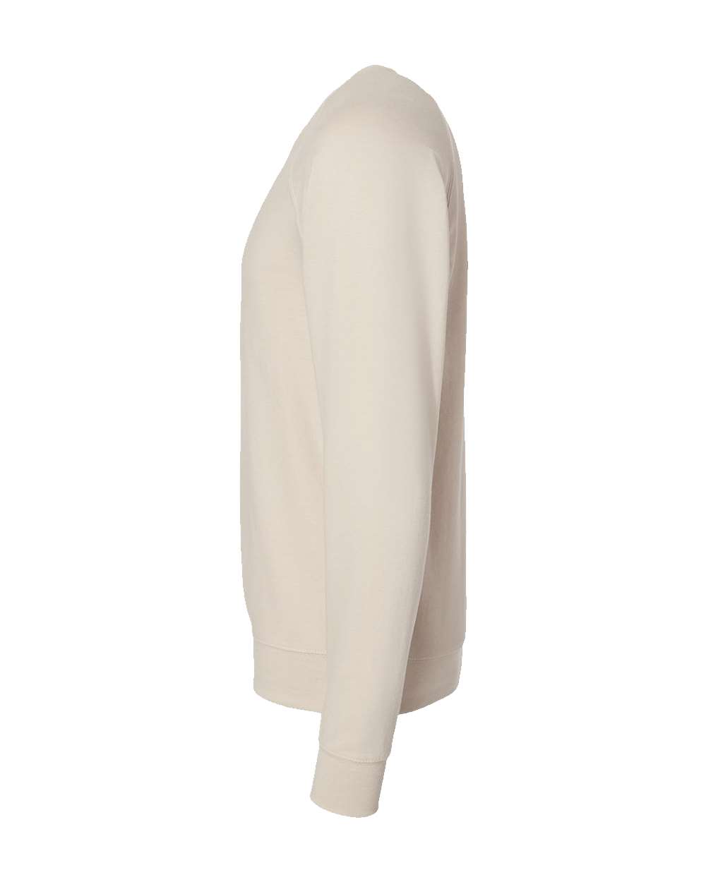 Left View of Sand Icon Lightweight Loopback Terry Crewneck Sweatshirt - SS1000C