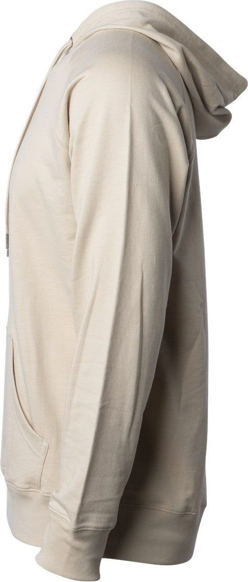 Left View of Sand Icon Lightweight Loopback Terry Hooded Sweatshirt - SS1000