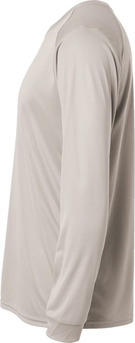 Left View of Sand Long Islander Performance Long Sleeve T-Shirt - 210