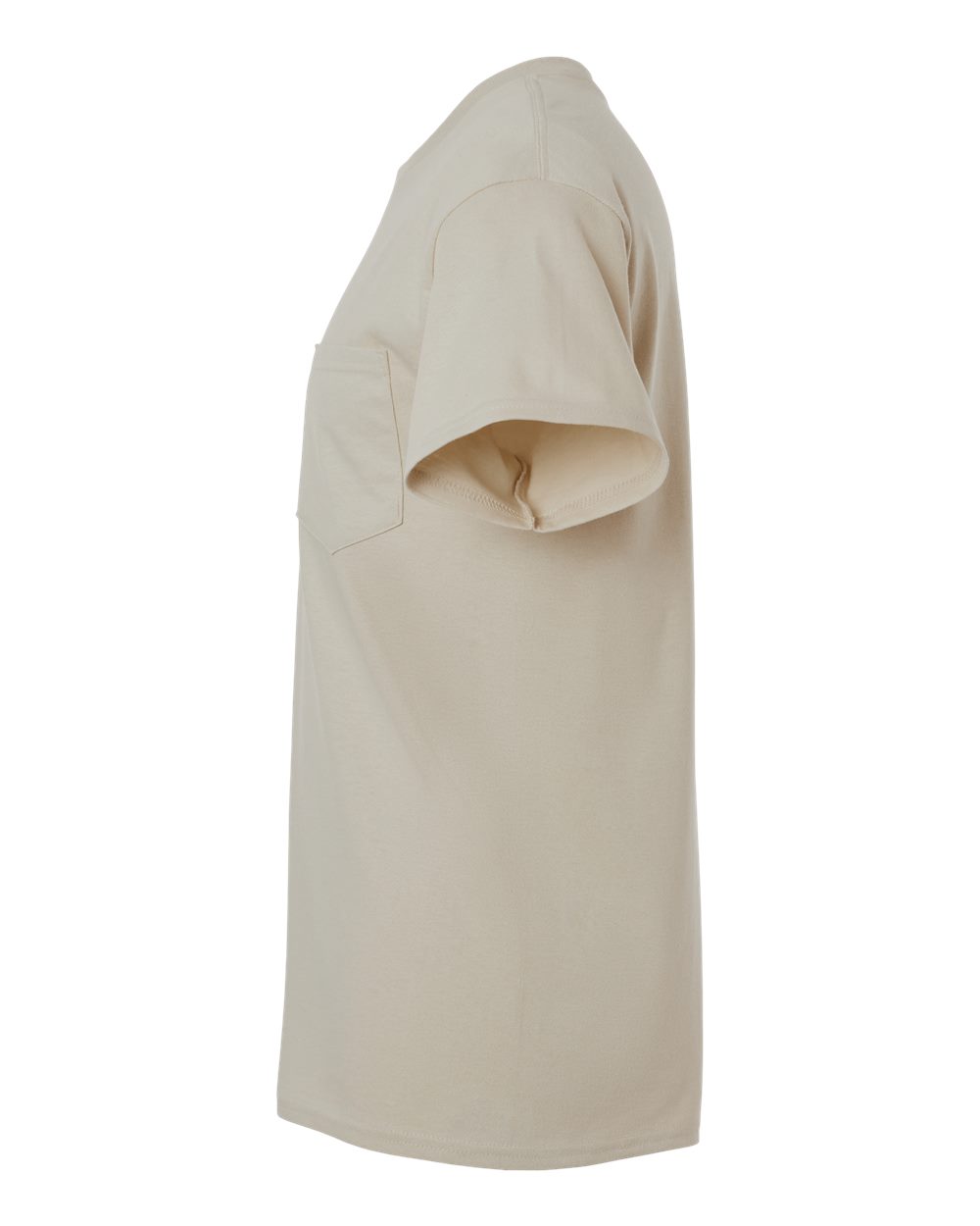 Left View of Sand Ultra Cotton® Pocket T-Shirt - 2300