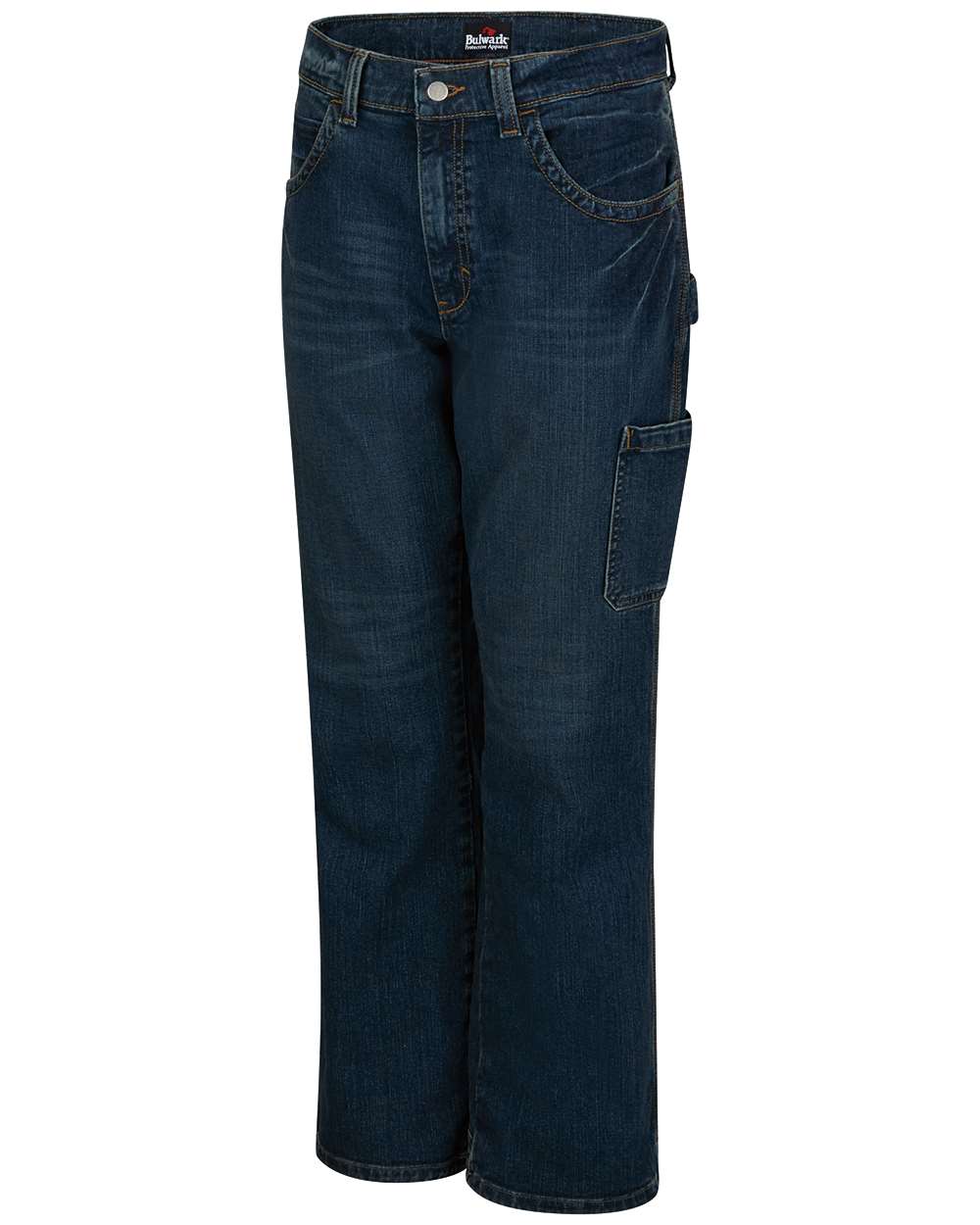 Left View of Sanded Denim - 36I Stretch Denim Dungaree Jeans - Odd Sizes - PSJ6ODD