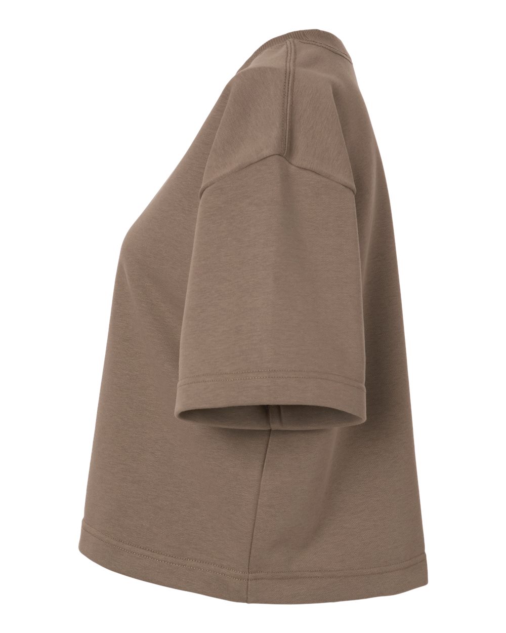Left View of Savana Women's French Terry Mid-Length Boxy Top - FTCB0