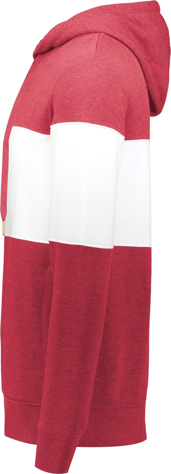 Left View of SCARLET HEATHER/WHITE ALL-AMERICAN HOODIE
