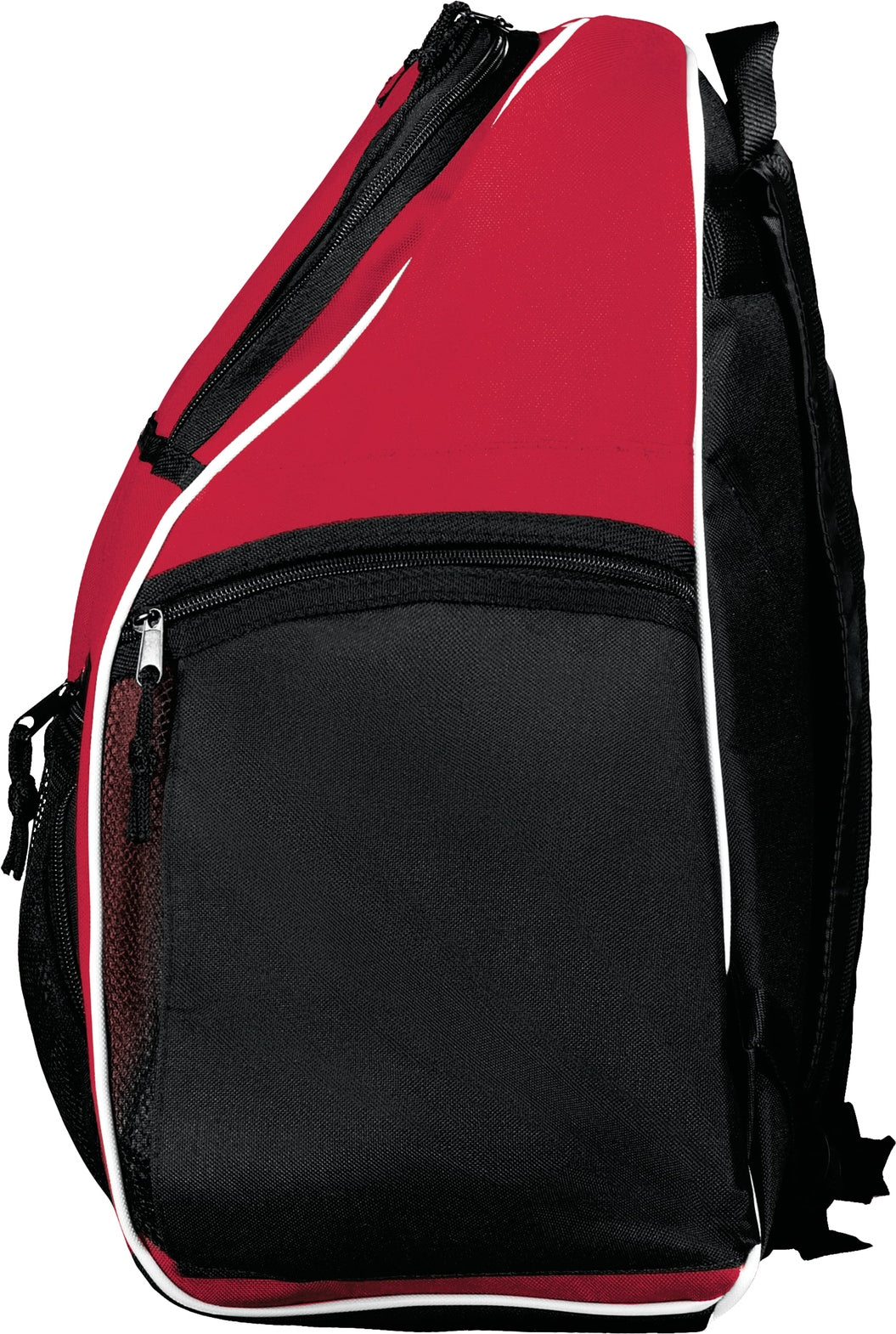 Left View of SCARLET/BLACK/WHITE PLAYER BACKPACK