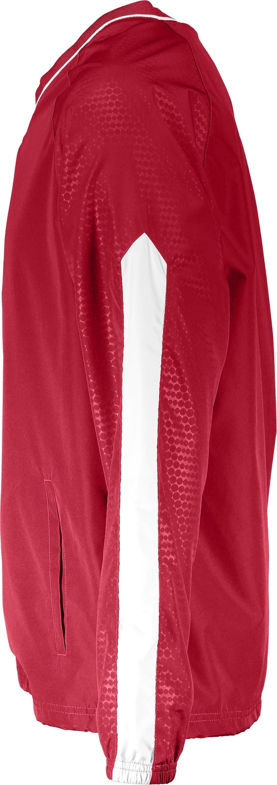 Left View of SCARLET/WHITE BIONIC PULLOVER WINDSHIRT
