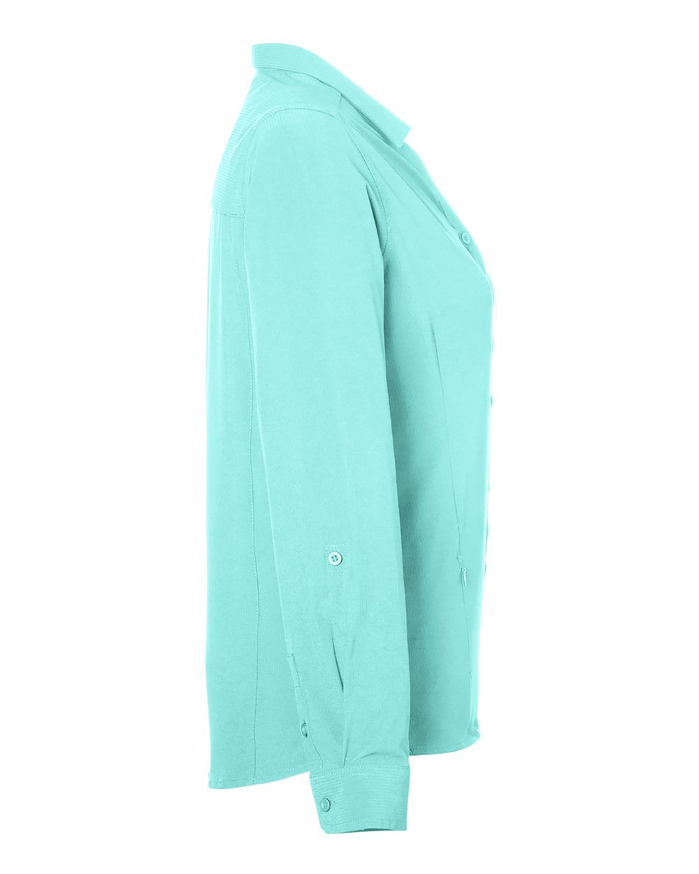 Left View of Sea Glass Women's Ultra UVP® Long Sleeve Marina Shirt - CE510LW