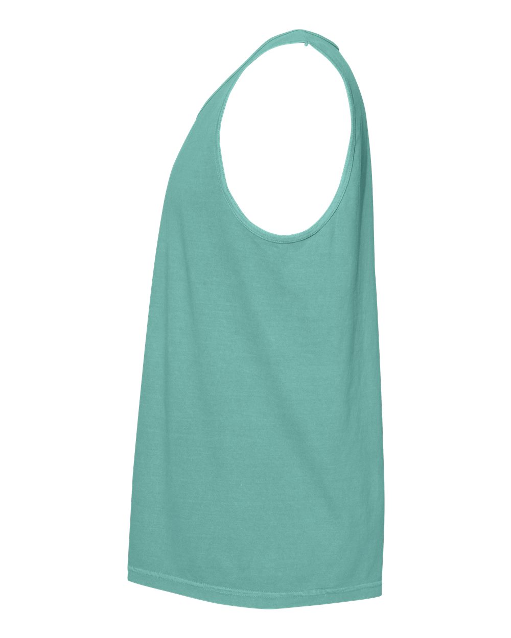 Left View of Seafoam Garment-Dyed Heavyweight Tank Top - 9360