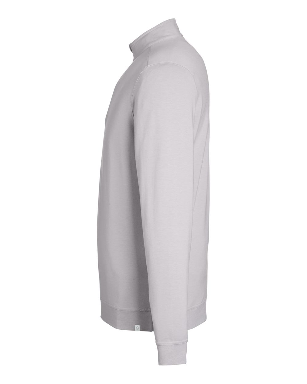 Rear View of Silver Cloud French Terry Quarter-Zip Pullover - TM616