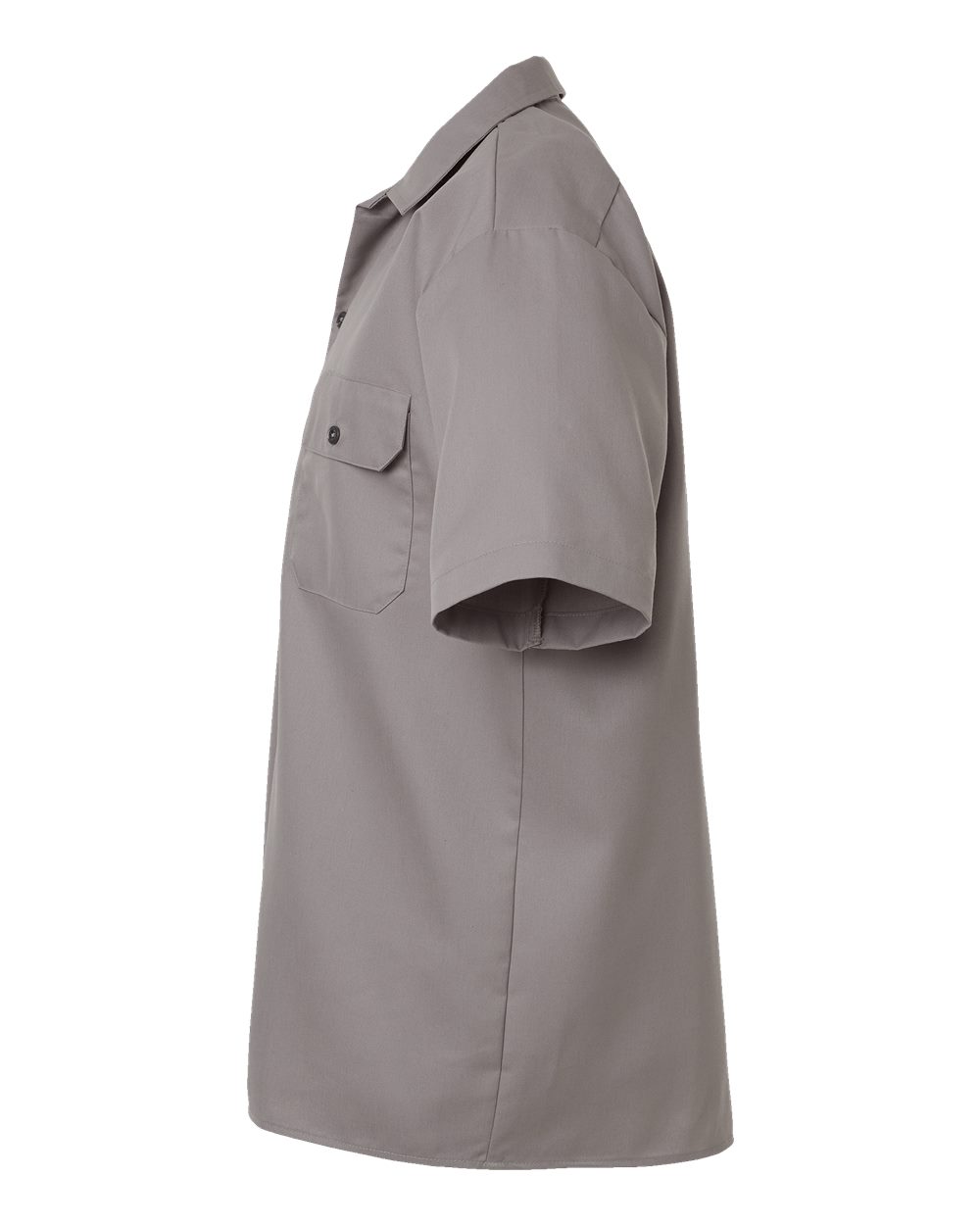 Left View of Silver Grey Short Sleeve Work Shirt - Tall Sizes - 2574T