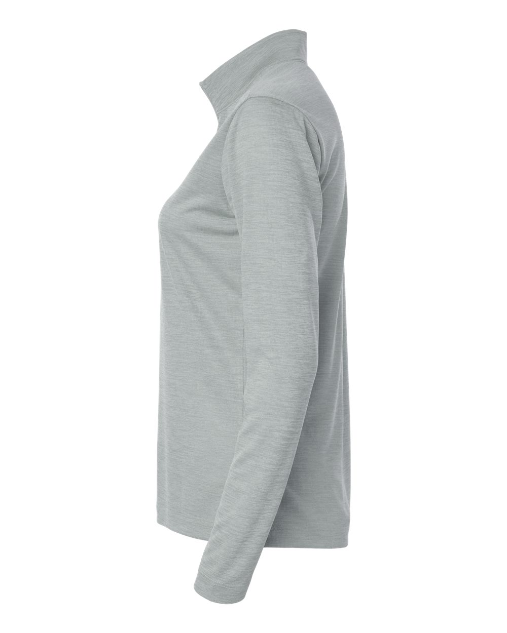 Left View of Silver Melange Women's Pro-Lock Performance Mélange Quarter-Zip Pullover - 4HM70L plain