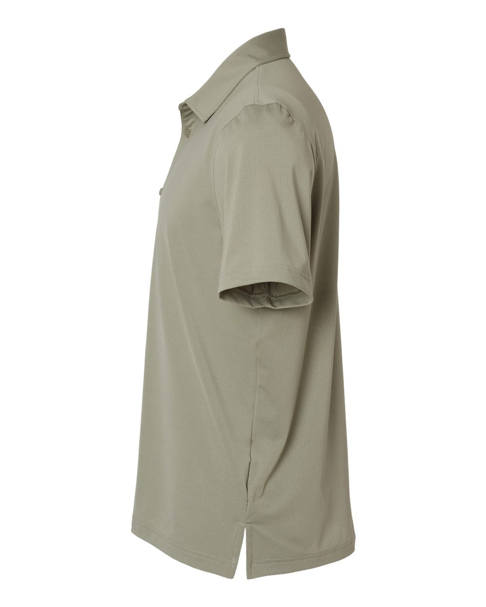 Left View of Silver Pebble Button Down Short Sleeve Shirt - A595