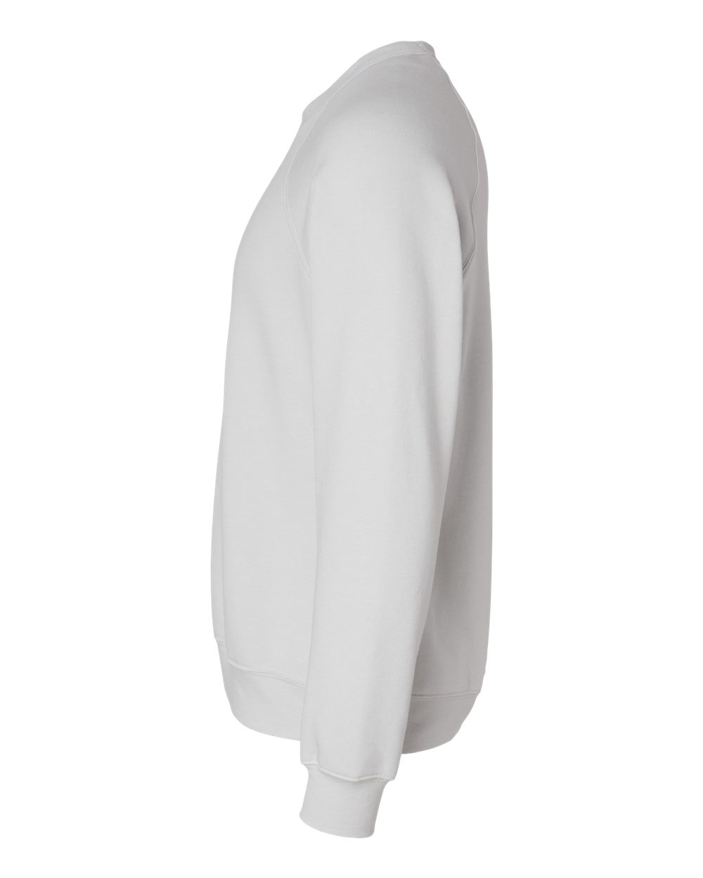 Left View of Silver Sponge Fleece Raglan Crewneck Sweatshirt - 3901