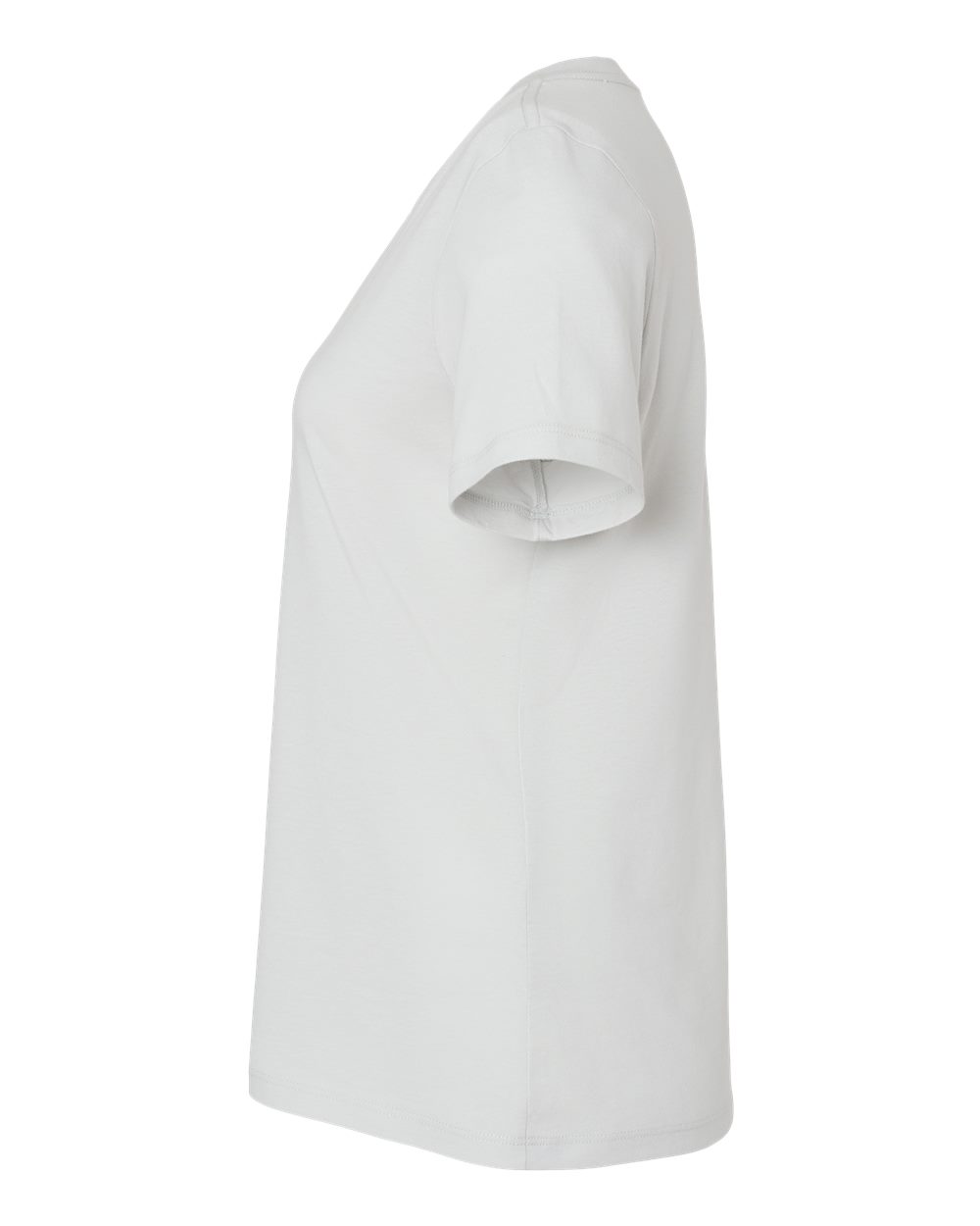 Left View of Silver Women’s Relaxed Jersey V-Neck Tee - 6405