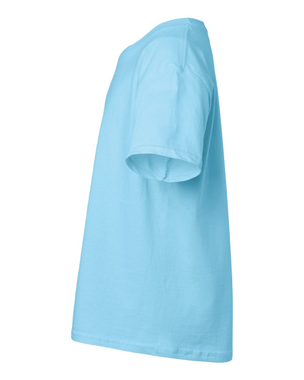Left View of Sky Light Cotton Youth T-Shirt - 3000B