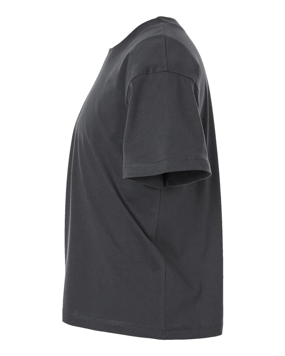 Left View of Slate Relaxed Crew Tee - 3520